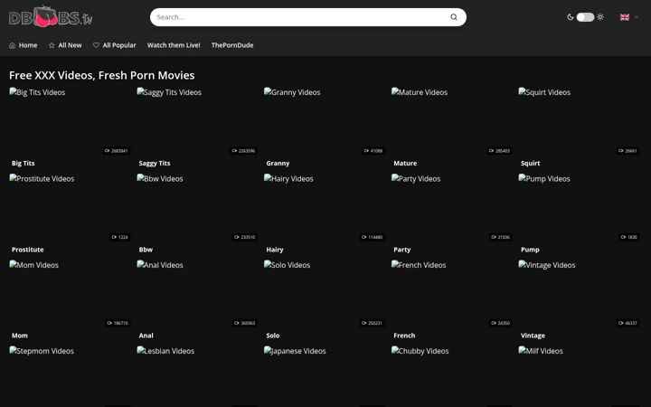 Screenshot of dboobs.tv