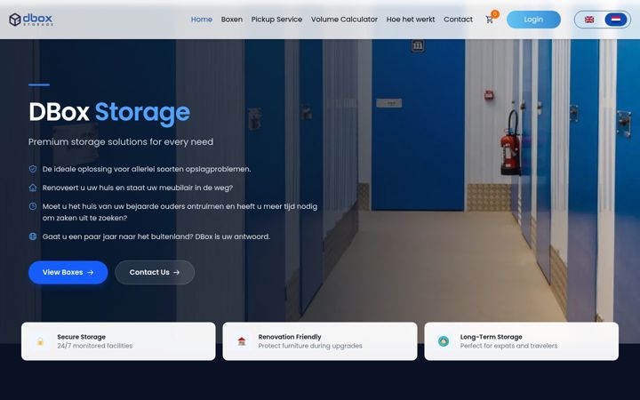 Screenshot of dboxstorage.be