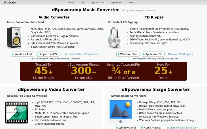 Screenshot of dbpoweramp.com