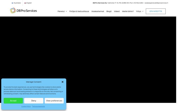 Skærmbillede af dbproservices.fi