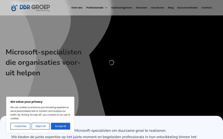 Screenshot van dbrgroep.nl