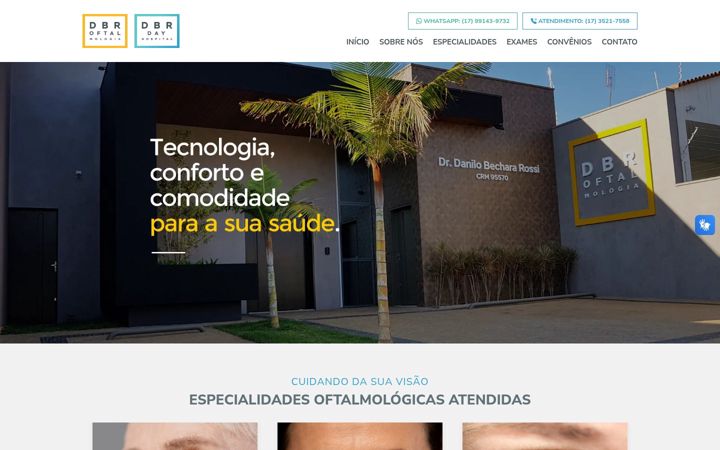 Екранна снимка на dbroftalmologia.com.br