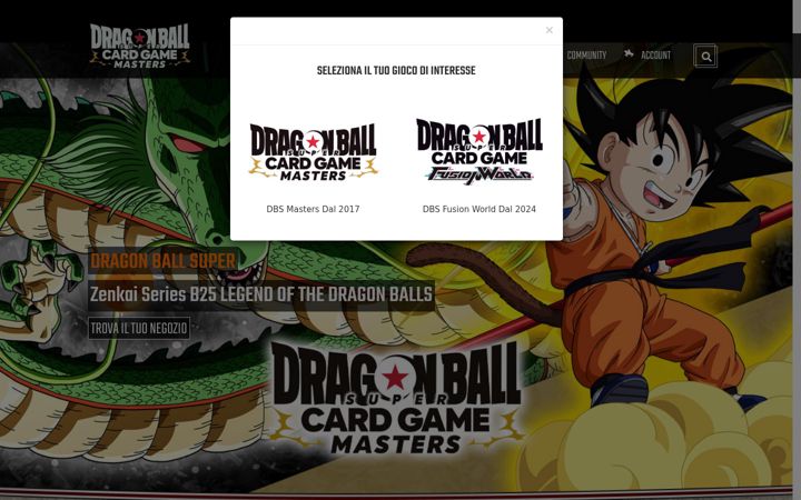 Screenshot of dbs-cardgame.it