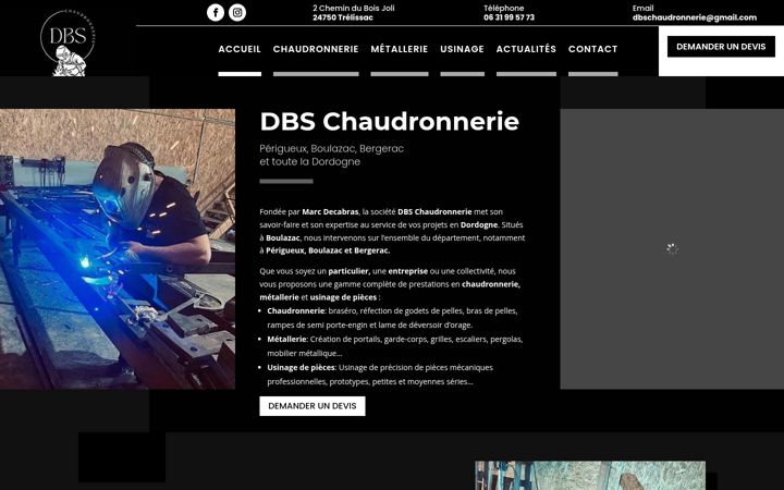 Snímek obrazovky dbs-chaudronnerie.fr
