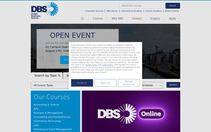 Screenshot of dbs.ie
