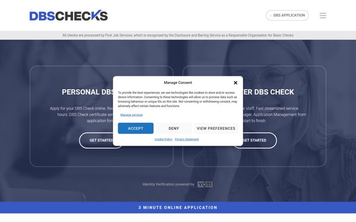 Screenshot of dbschecks.org.uk