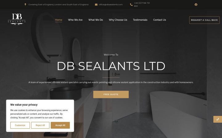 Screenshot of dbsealants.com