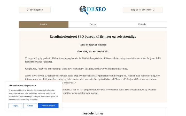 Screenshot of dbseo.dk