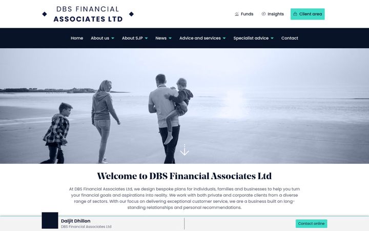 Skjámynd af dbsfinancial.co.uk