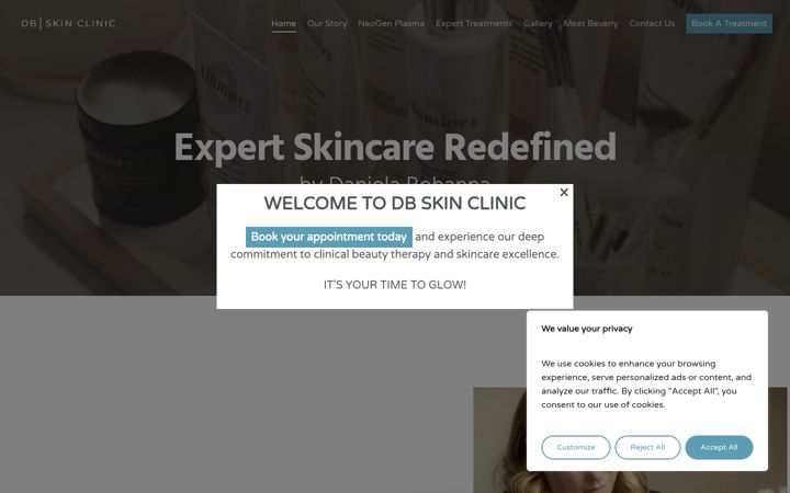 Screenshot of dbskinclinic.co.uk