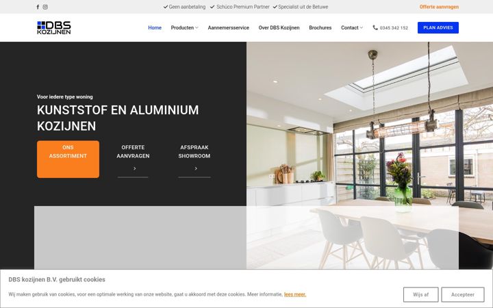 Screenshot van dbskozijnen.nl