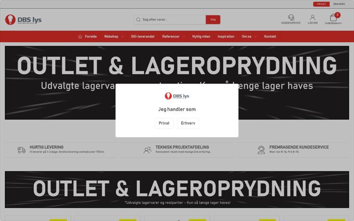 Screenshot of dbslys.dk