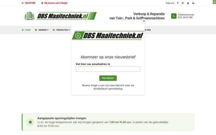 Kuvakaappaus sivustosta dbsmaaitechniek.nl