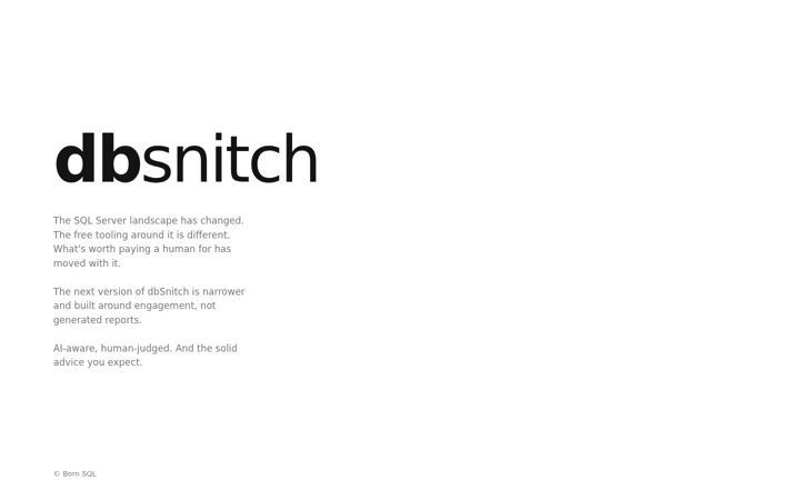 Screenshot of dbsnitch.com
