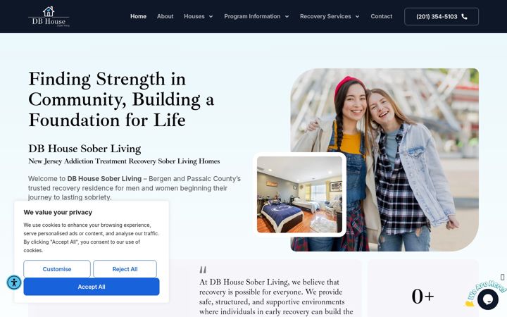 Screenshot of dbsoberliving.com