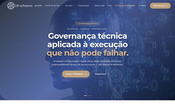Екранна снимка на dbsoftwares.com.br