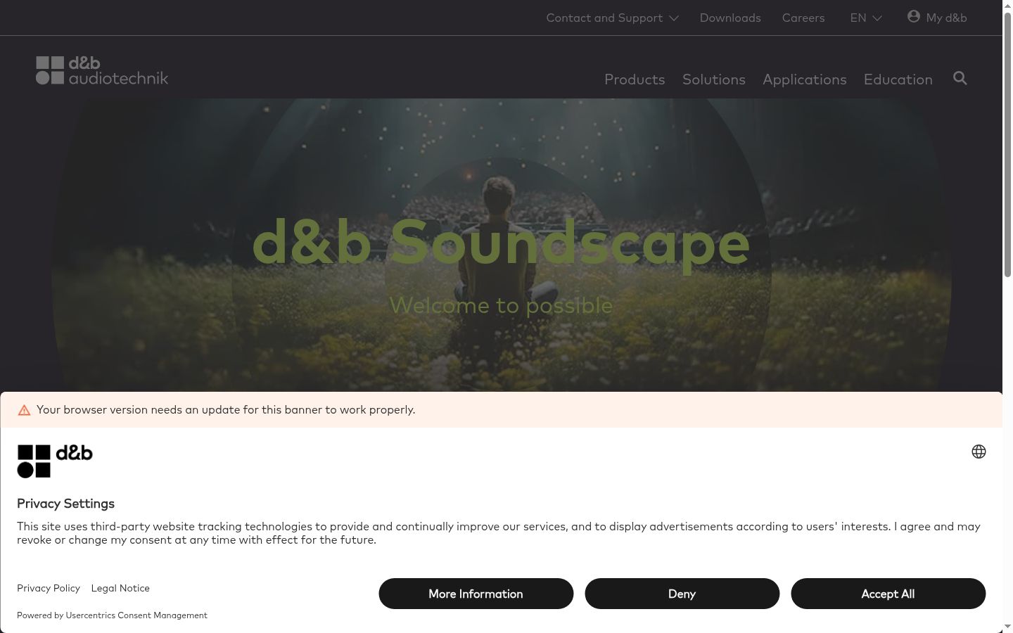 Screenshot of the consent banner shown before any interaction