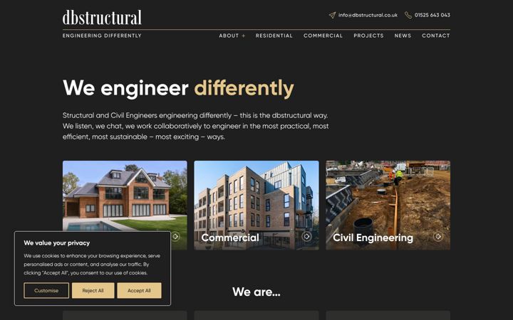 Screenshot of dbstructural.co.uk