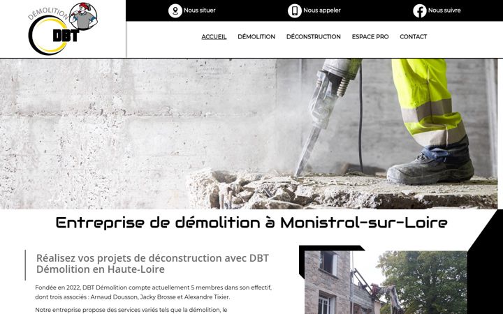 Snímek obrazovky dbt-demolition.fr