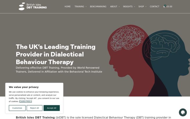 Screenshot of dbt-training.co.uk
