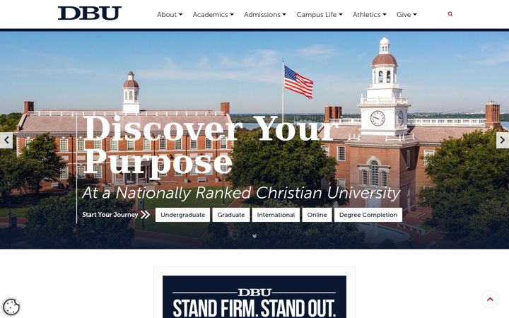 Screenshot of dbu.edu