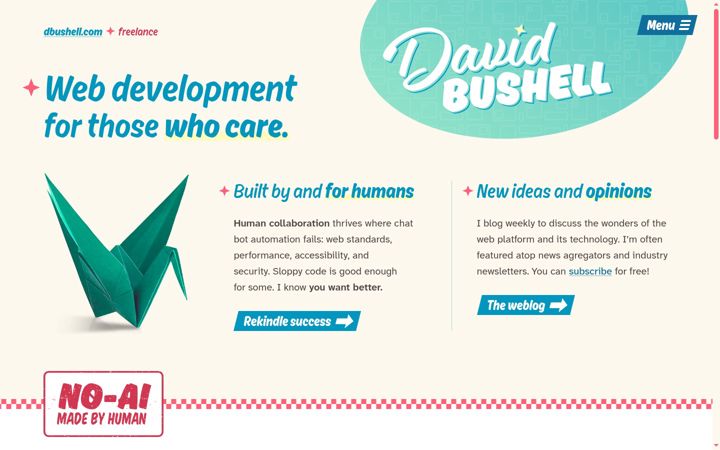 Screenshot of dbushell.com