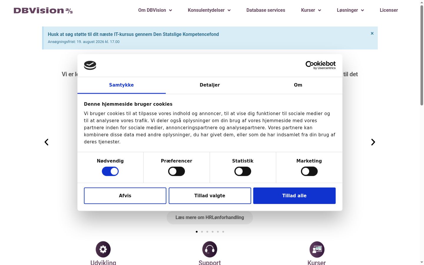 Screenshot of the consent banner shown before any interaction