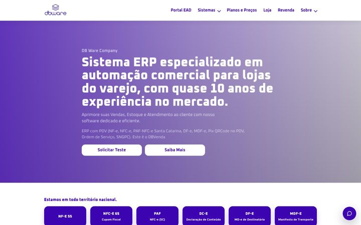Екранна снимка на dbware.com.br