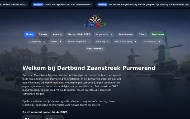 Screenshot van dbzp.nl