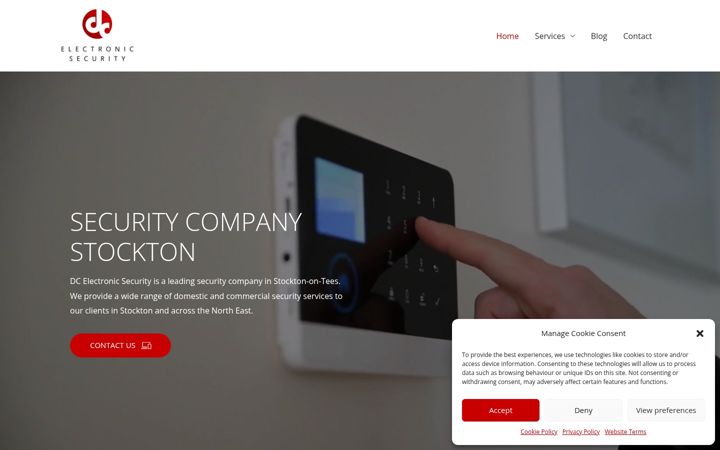 Screenshot of dc-electronicsecurity.co.uk