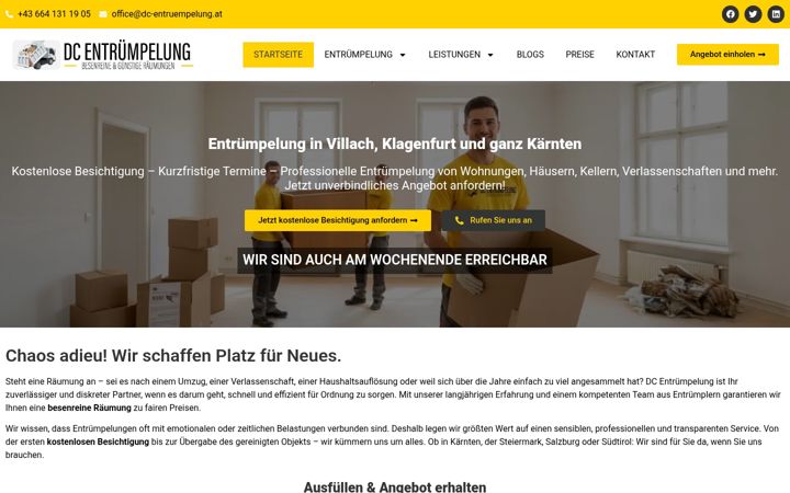 Screenshot of dc-entruempelung.at