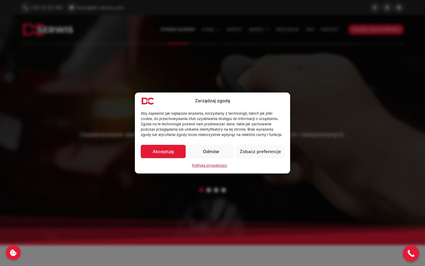 Screenshot del banner di consenso mostrato prima di qualsiasi interazione