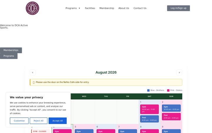 Screenshot of dcaactive.org