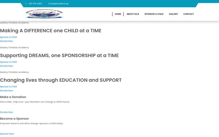Screenshot of dcaafrica.org