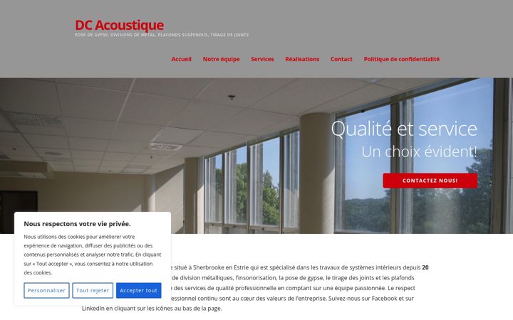 Ekrānuzņēmums no dcacoustique.ca