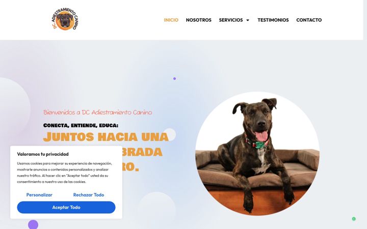 Screenshot von dcadiestramientocanino.es
