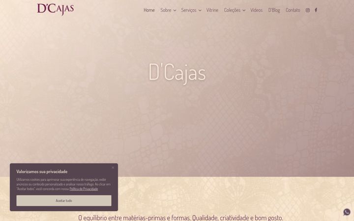 Екранна снимка на dcajas.com.br