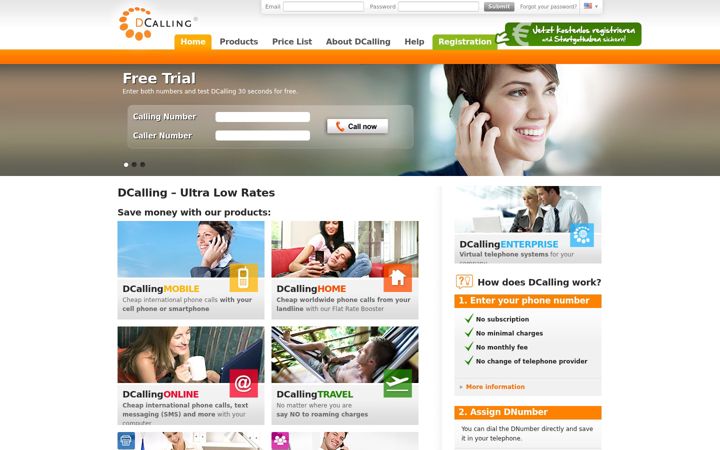Screenshot of dcalling.com