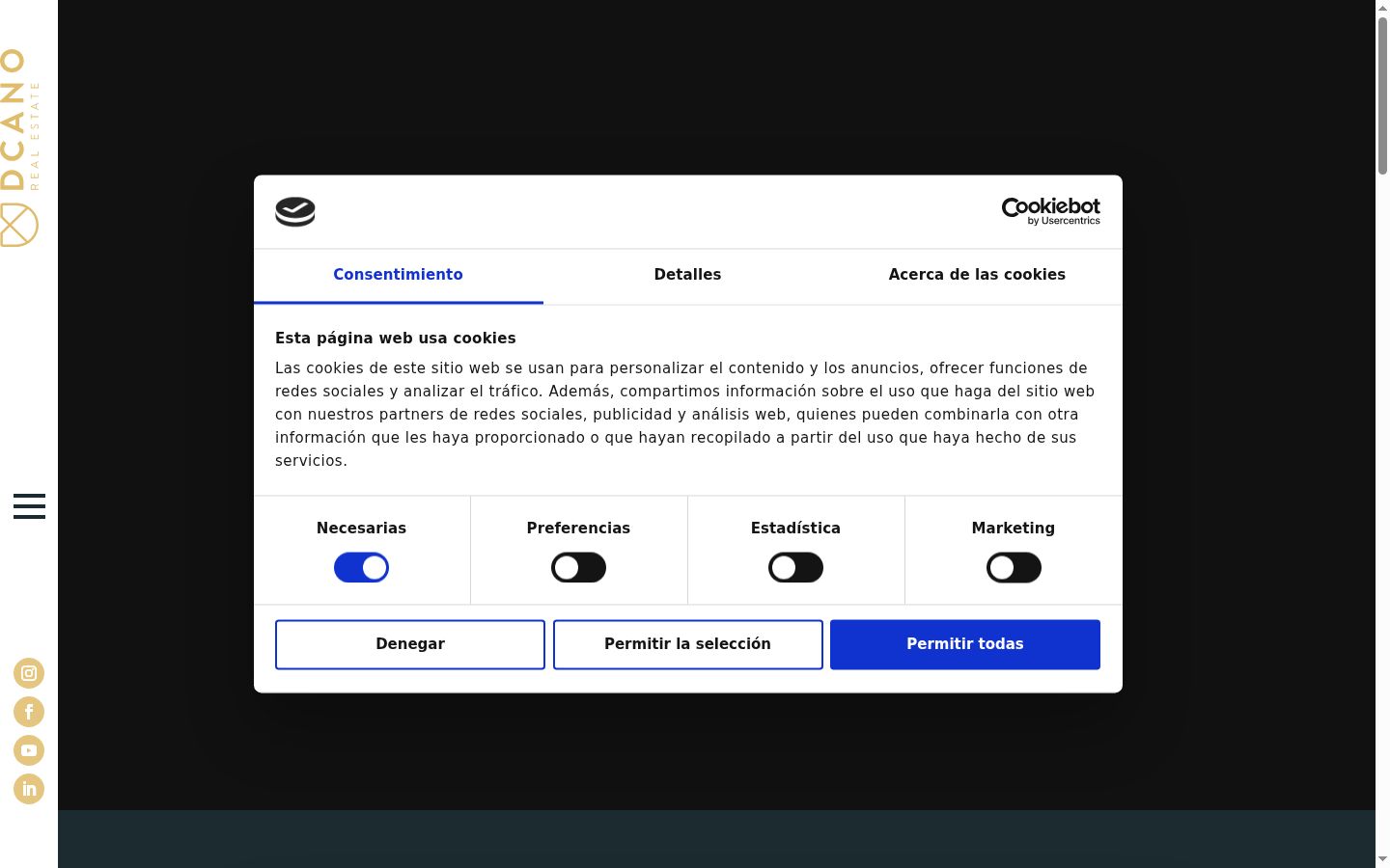 Screenshot van de toestemmingsbanner zoals getoond vóór enige interactie