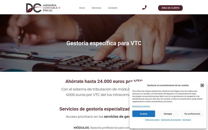 Screenshot of dcasesoriafiscal.com