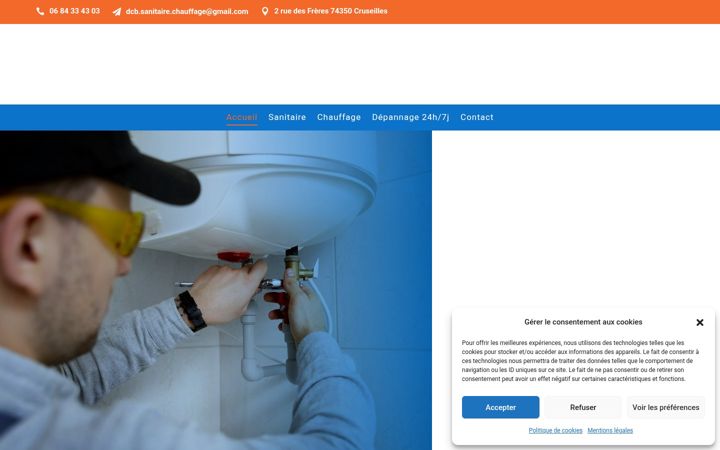 Snímek obrazovky dcb-sanitaire-chauffage.fr