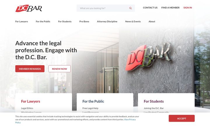 Skjermbilde av dcbar.org