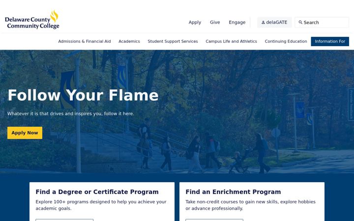 Screenshot of dccc.edu