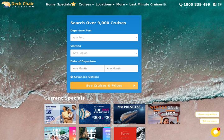 Captura de ecrã de dccruising.com.au