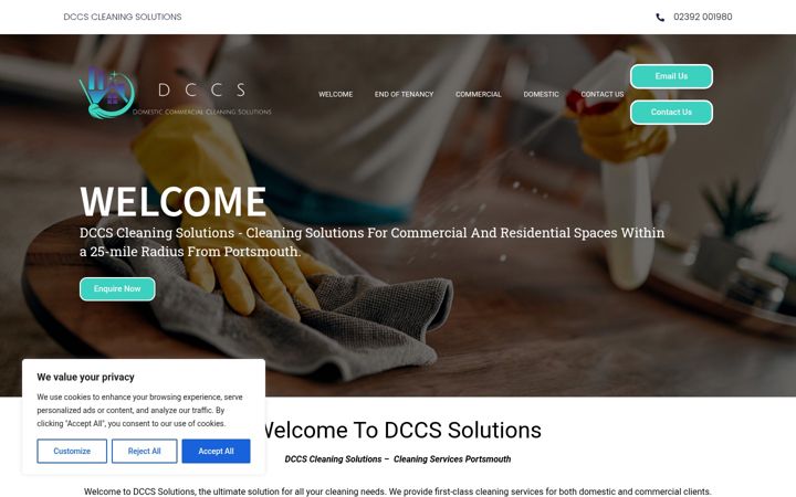 Screenshot of dccscleaningsolutions.co.uk