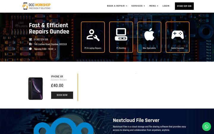 Screenshot of dccworkshop.com