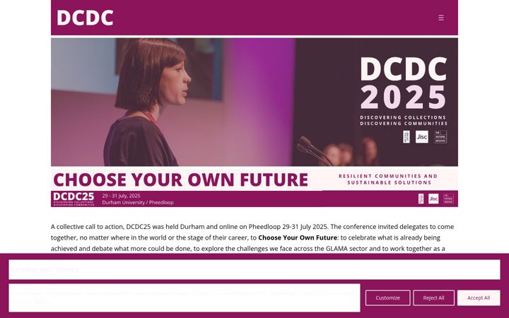 Screenshot of dcdcconference.co.uk