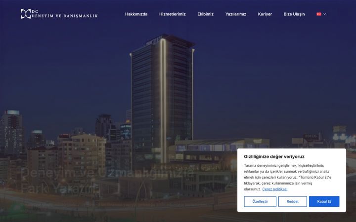 Screenshot of dcdenetim.com