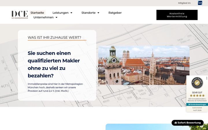 Screenshot of dce-immobilienmakler.de