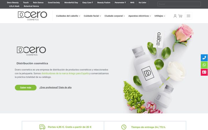 Screenshot of dcerocosmetics.com